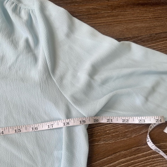 Light Blue Free Press Tie-Neck Blouse - Picture 4 of 7